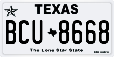 TX license plate BCU8668