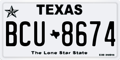 TX license plate BCU8674