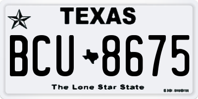 TX license plate BCU8675