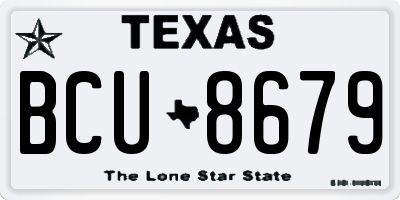 TX license plate BCU8679