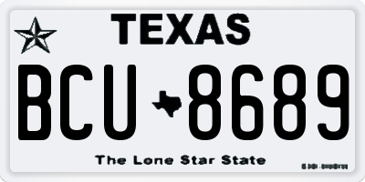 TX license plate BCU8689