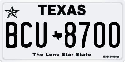 TX license plate BCU8700