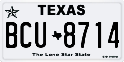TX license plate BCU8714
