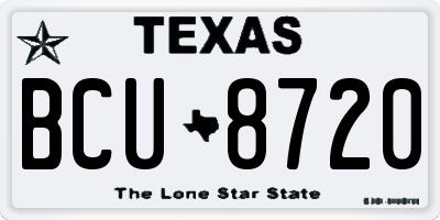 TX license plate BCU8720