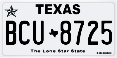 TX license plate BCU8725