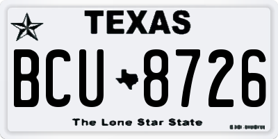 TX license plate BCU8726