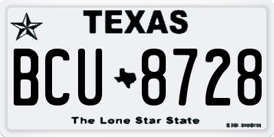 TX license plate BCU8728