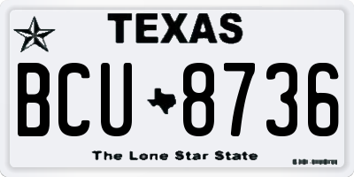 TX license plate BCU8736