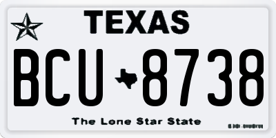 TX license plate BCU8738