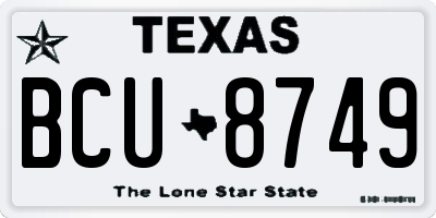 TX license plate BCU8749