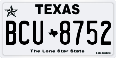 TX license plate BCU8752