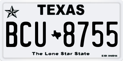 TX license plate BCU8755