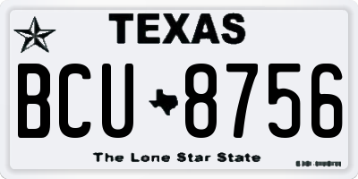TX license plate BCU8756