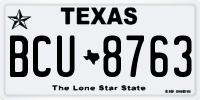 TX license plate BCU8763