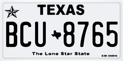 TX license plate BCU8765