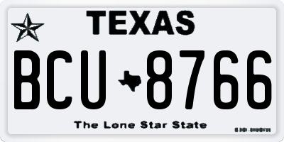 TX license plate BCU8766