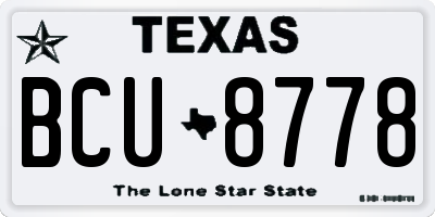 TX license plate BCU8778