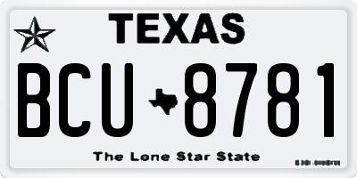 TX license plate BCU8781