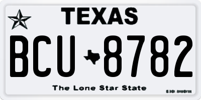 TX license plate BCU8782