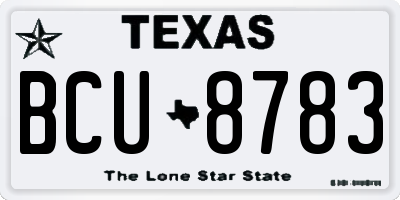 TX license plate BCU8783