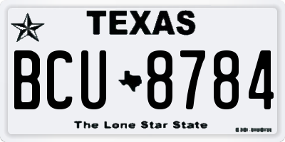 TX license plate BCU8784