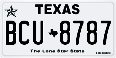 TX license plate BCU8787