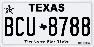 TX license plate BCU8788