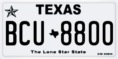 TX license plate BCU8800