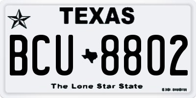 TX license plate BCU8802