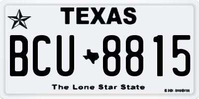 TX license plate BCU8815