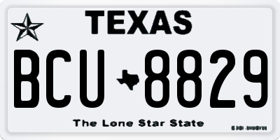 TX license plate BCU8829
