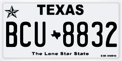 TX license plate BCU8832