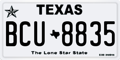 TX license plate BCU8835