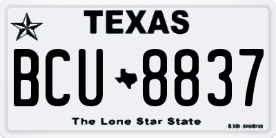 TX license plate BCU8837