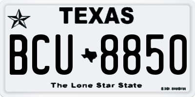 TX license plate BCU8850