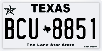TX license plate BCU8851
