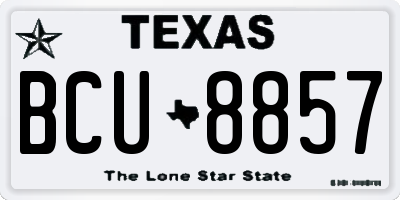 TX license plate BCU8857