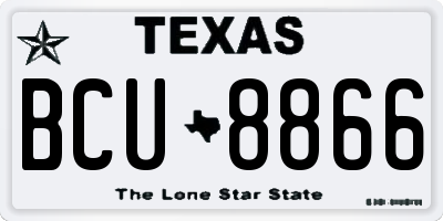 TX license plate BCU8866