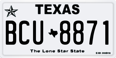 TX license plate BCU8871