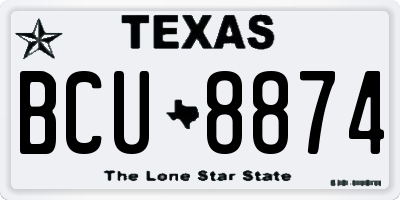 TX license plate BCU8874