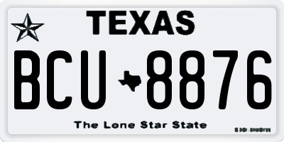 TX license plate BCU8876