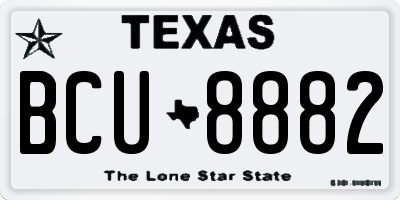 TX license plate BCU8882