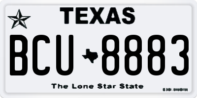 TX license plate BCU8883