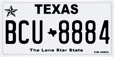 TX license plate BCU8884