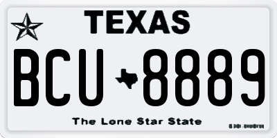 TX license plate BCU8889