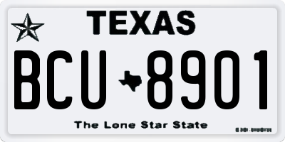 TX license plate BCU8901