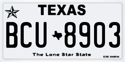 TX license plate BCU8903