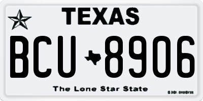 TX license plate BCU8906