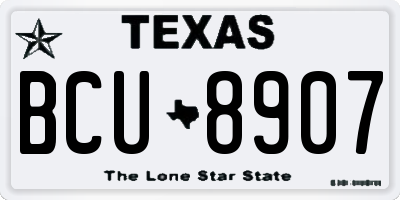 TX license plate BCU8907