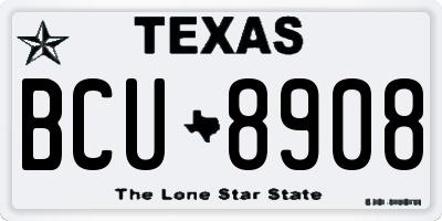 TX license plate BCU8908